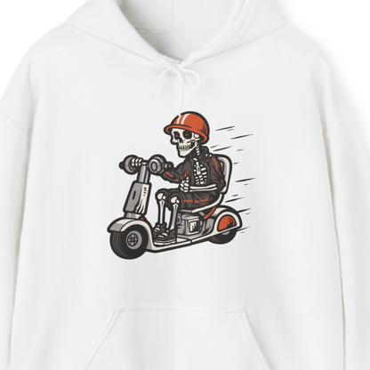 Funny Skeleton Riding Motorcycle Hoodie