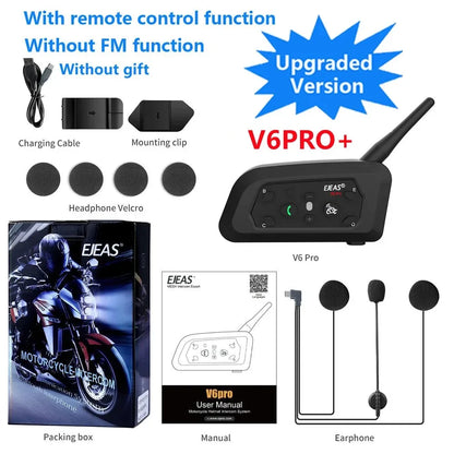 EJEAS V6 PRO PLUS Bluetooth Motorcycle Intercom Helmet Headset