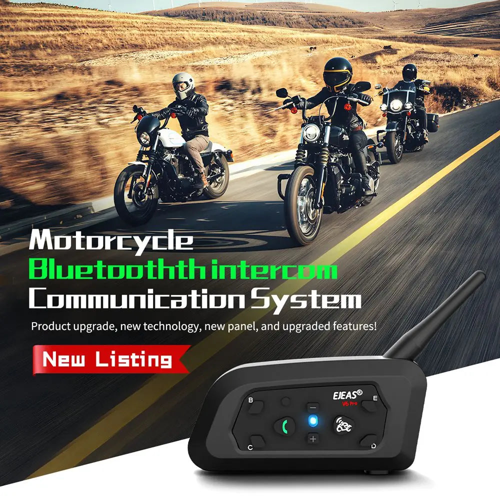 EJEAS V6 PRO PLUS Bluetooth Motorcycle Intercom Helmet Headset