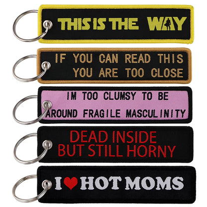 Motorcycle Embroidery Keychain Tag Collection 2