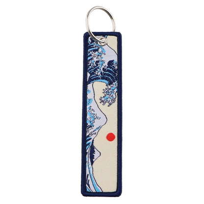 Japanese Waves Motorcycle Key Tag Keychain Collection