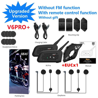 EJEAS V6 PRO PLUS Bluetooth Motorcycle Intercom Helmet Headset