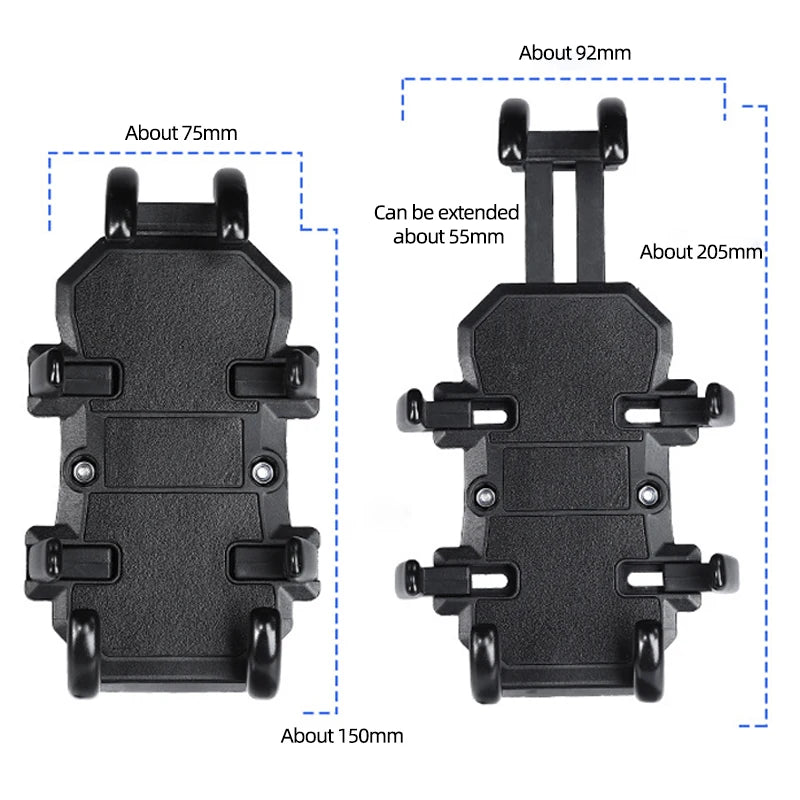Motorcycle Phone Holder with Shock Absorber Handlebar/Mirror Mount