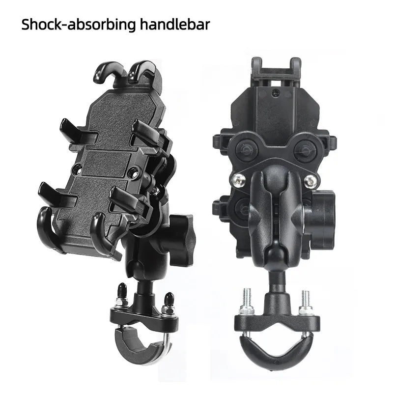 Motorcycle Phone Holder with Shock Absorber Handlebar/Mirror Mount