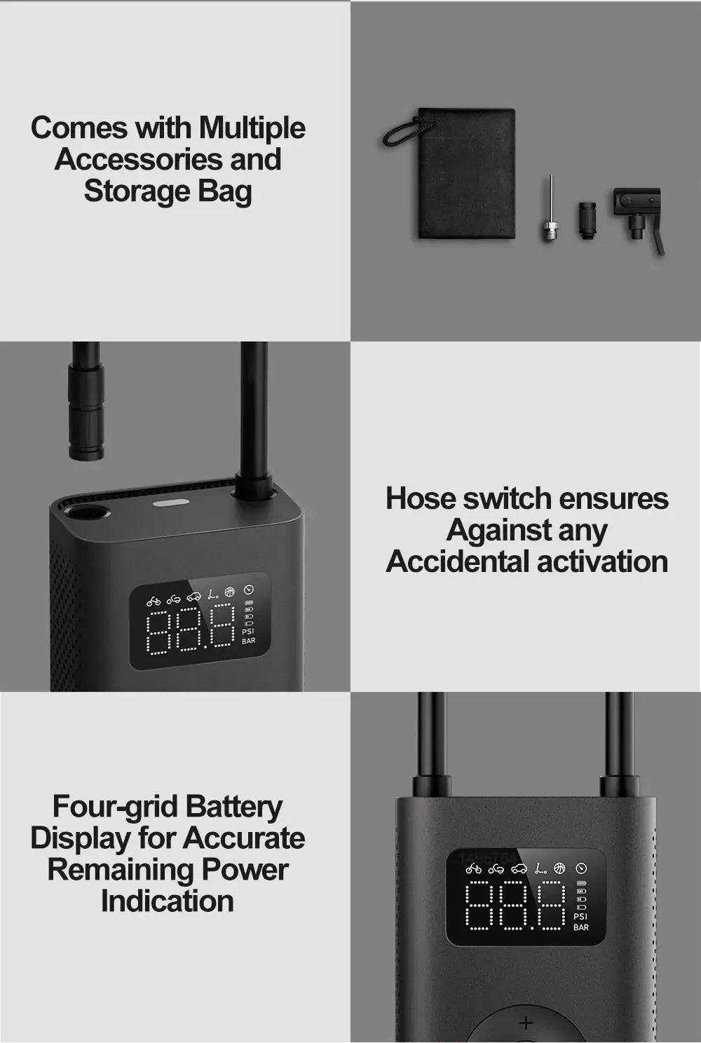 Xiaomi Mijia Portable Electric Air Pump Tire Inflator