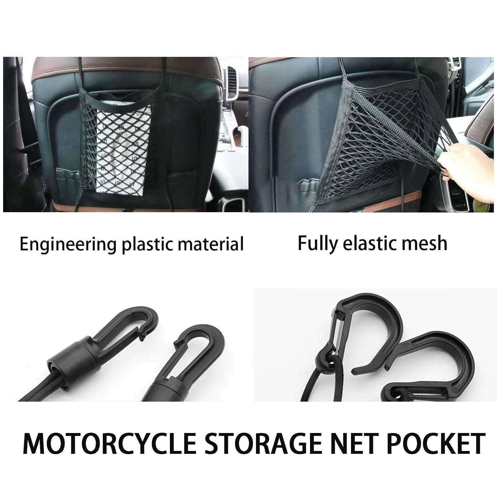 Helmet Cargo Net With Hook and Slots Pockets