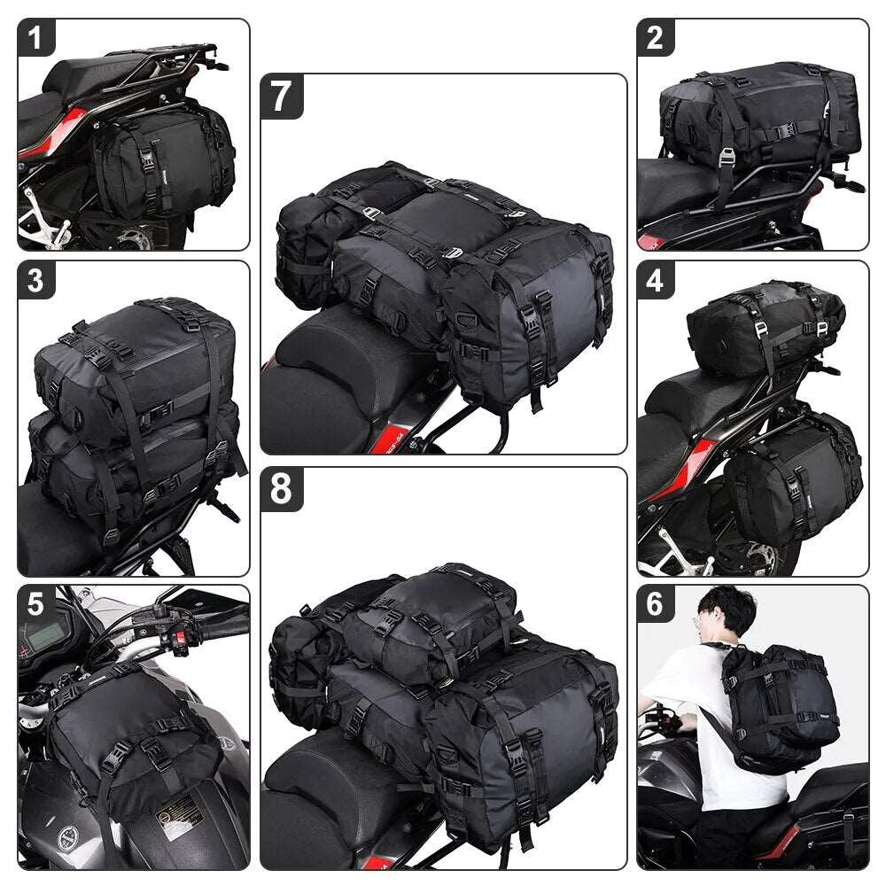 Rhinowalk Motorcycle Waterproof Saddle Side Bag 10-30L